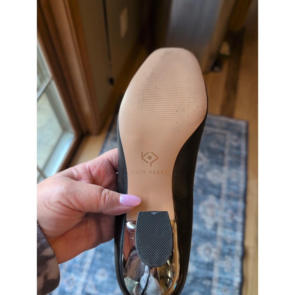 Katy Perry The Laterr Pump Black / Silver Sculpted Heel Slip On Sz 8M EUC - Picture 6 of 9
